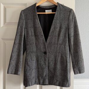 Vintage Miss Pendleton Woolen Mills Wool Blazer Jacket Gray Herringbone